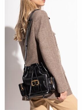 New w/ Tags Chloé Black Leather Crossbody Bucket Bag